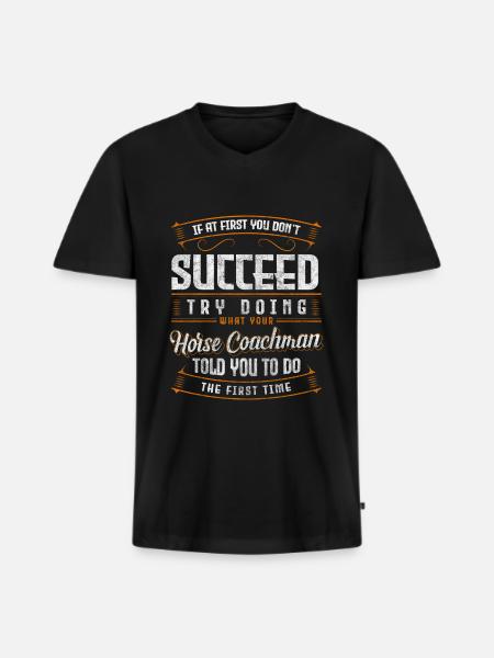 Horse-drawn carriage hobby carriage - Men's Premium Organic T-shirt with V-neck - black