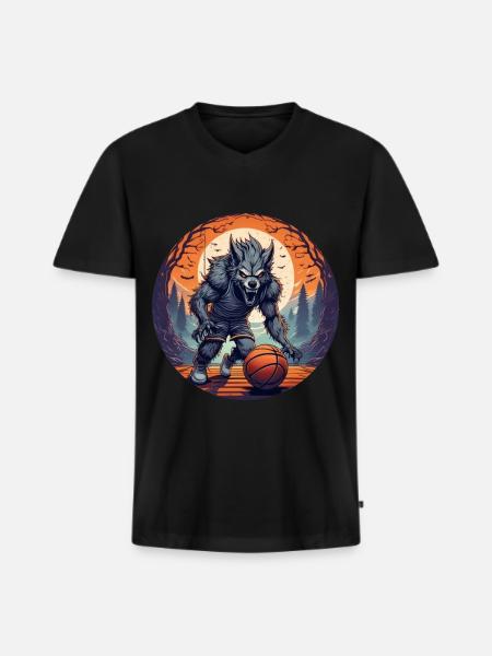 Gruseliges Halloween-partykostüm - Männer Premium Bio T-Shirt mit V-Ausschnitt - Schwarz