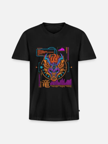 Future Style, Technology, Gaming - Men's Premium Organic T-shirt with V-neck - black