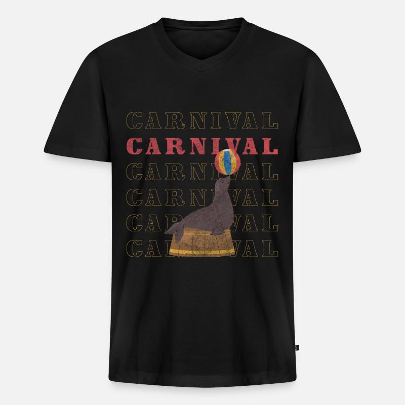 Manege Spaß - Männer Premium Bio T-Shirt mit V-Ausschnitt - Schwarz