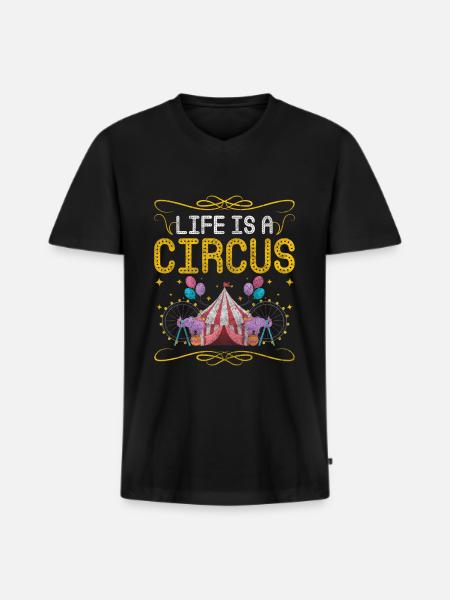 Circus Monkey Monkey Circus - Men's Premium Organic T-shirt with V-neck - black