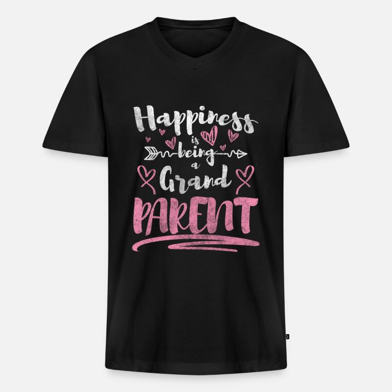 Oma Nachwuchs Liebe Großmutter - Männer Premium Bio T-Shirt mit V-Ausschnitt - Schwarz