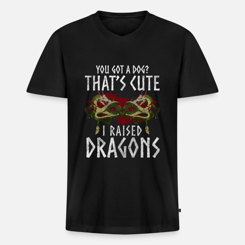 Fire Mythical Creature Creature - Men's Premium Organic T-shirt with V-neck - black