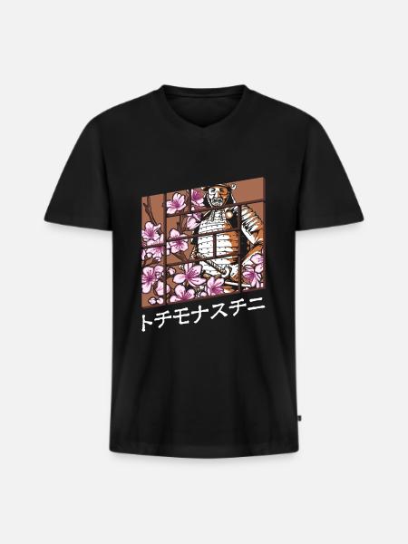 Kultur Japan Zeitreise - Männer Premium Bio T-Shirt mit V-Ausschnitt - Schwarz