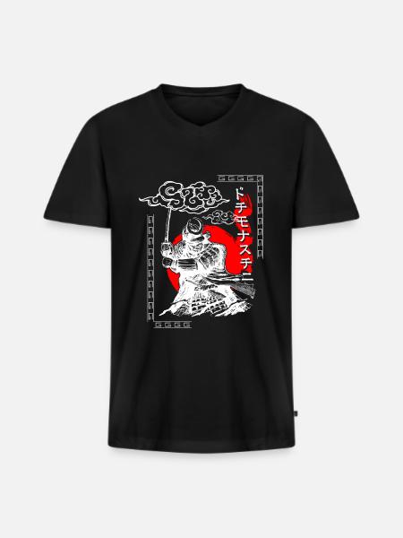 Asia mythical creatures say mythical - Men's Premium Organic T-shirt with V-neck - black