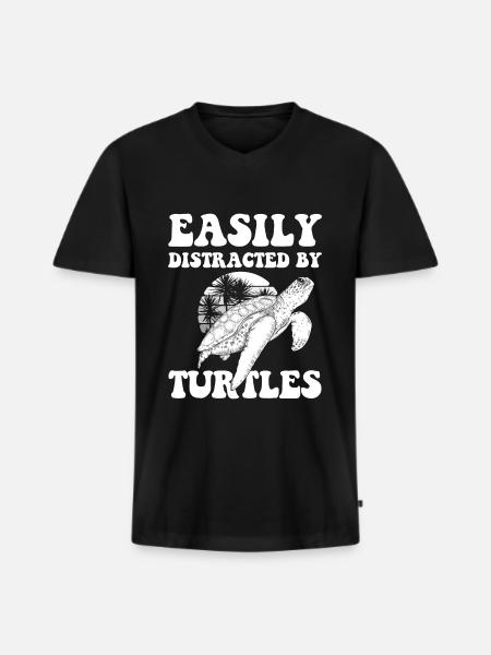 Turtle Animal - Men's Premium Organic T-shirt with V-neck - black