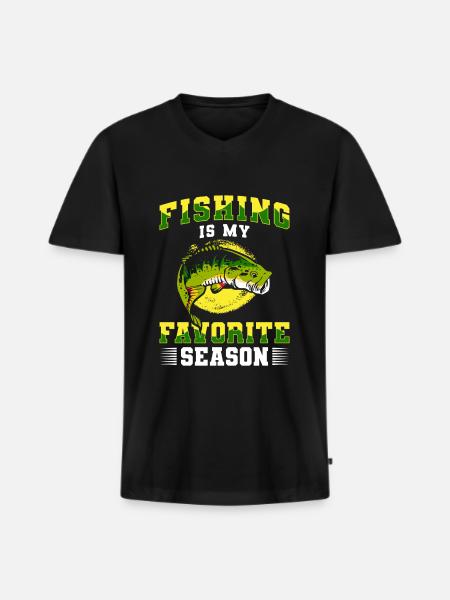 Fishing Rod Catch Water - Men's Premium Organic T-shirt with V-neck - black