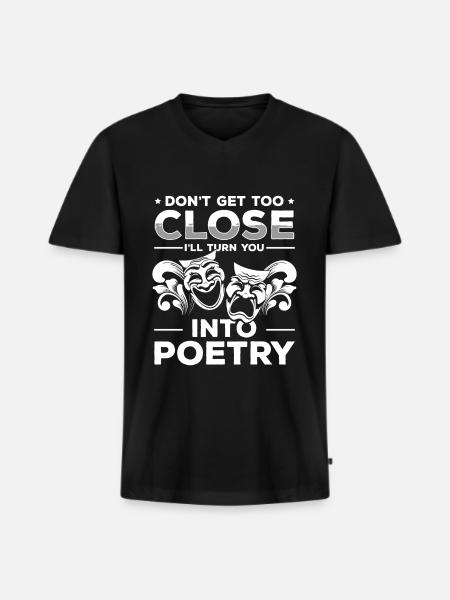 Poésie Machine à écrire - T-shirt encolure en V Premium bio Homme - noir