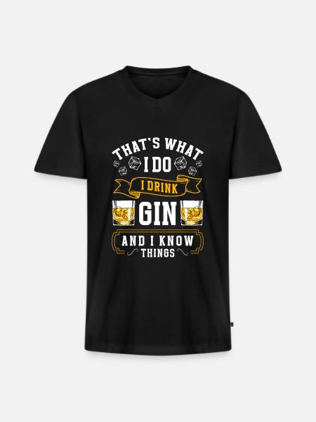 Alcohol Party Drinker Drinking Game - Men's Premium Organic T-shirt with V-neck - black
