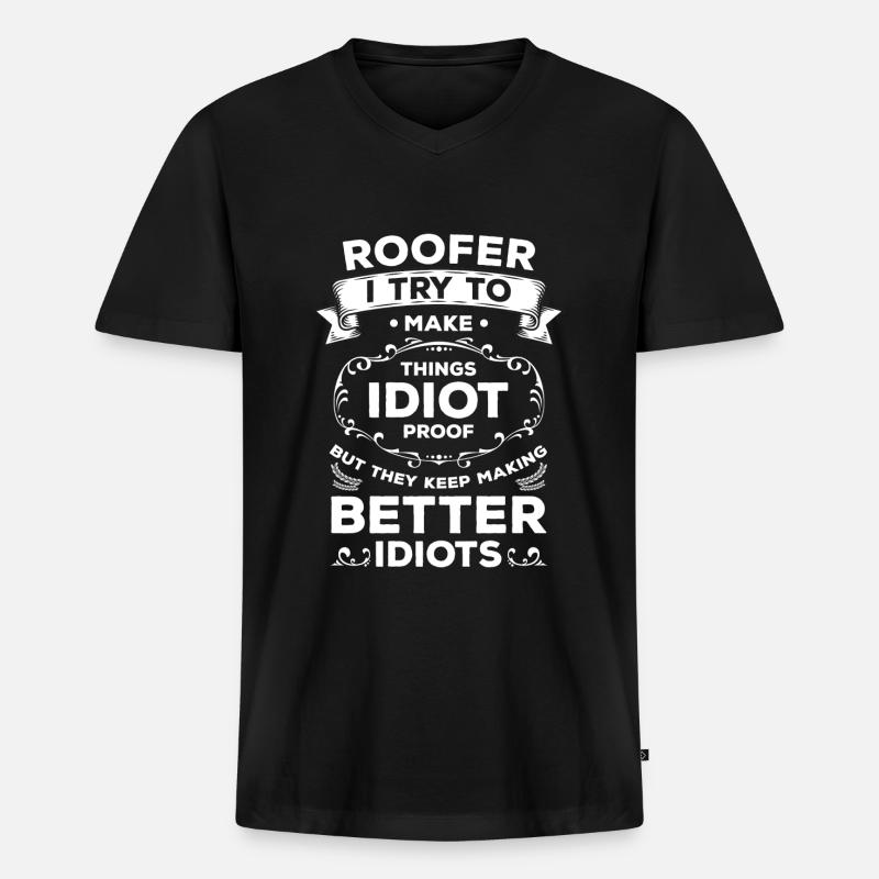 Zimmermann Dachdecken Handwerk Leyendecker - Männer Premium Bio T-Shirt mit V-Ausschnitt - Schwarz