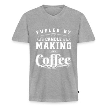 Candlelight Flirting Love Romantic - Men's Premium Organic T-shirt with V-neck - heather grey - Front