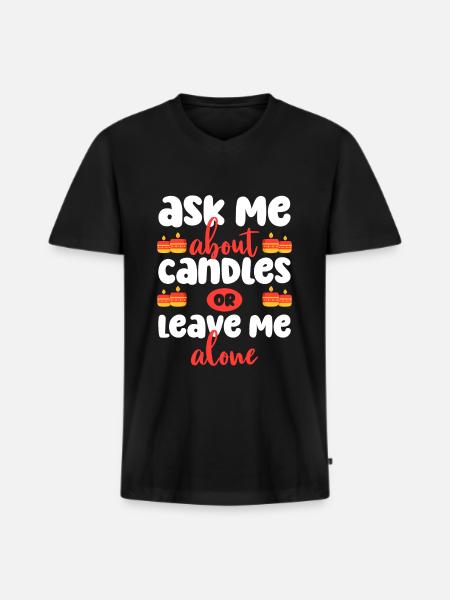 Candles Wax Partner - Men's Premium Organic T-shirt with V-neck - black