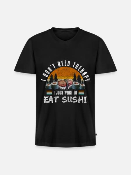 Sushi Bar Chopsticks Maki - Men's Premium Organic T-shirt with V-neck - black