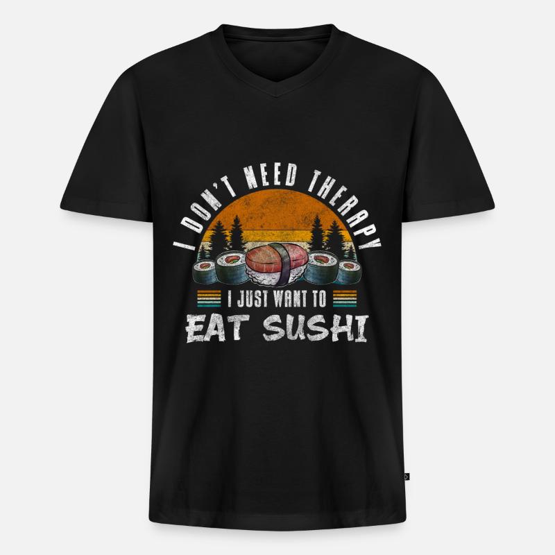 Sushi Bar Stäbchen Maki - Männer Premium Bio T-Shirt mit V-Ausschnitt - Schwarz