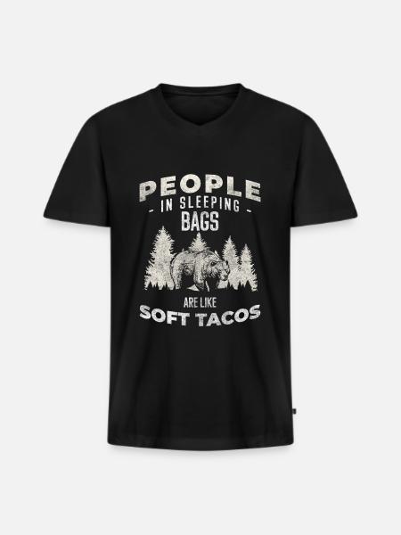 Bear Wilderness Polar Bear Hunting - Men's Premium Organic T-shirt with V-neck - black