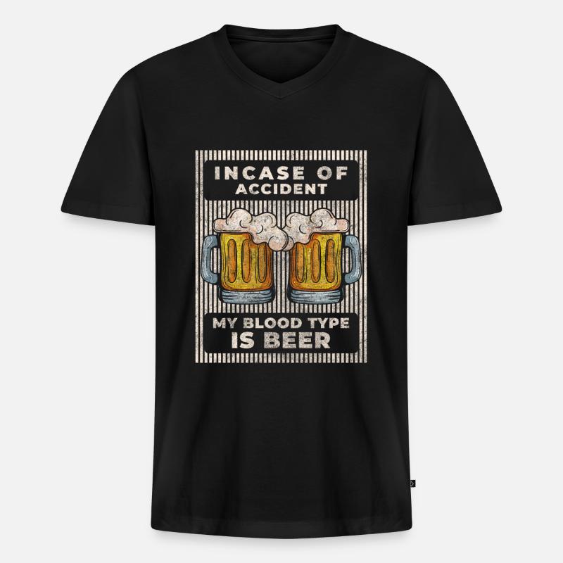 Barhopping Alkohol Bier Event - Männer Premium Bio T-Shirt mit V-Ausschnitt - Schwarz