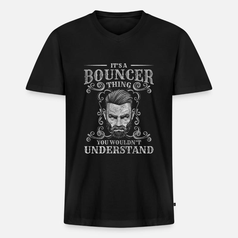 Security Disko Konzert Fitness - Männer Premium Bio T-Shirt mit V-Ausschnitt - Schwarz
