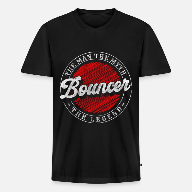Security Club Einlass Team - Männer Premium Bio T-Shirt mit V-Ausschnitt - Schwarz