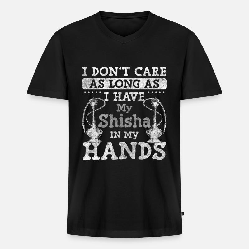 Wasserpfeife Genuss Qualm - Männer Premium Bio T-Shirt mit V-Ausschnitt - Schwarz