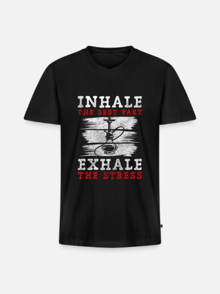 Hookah Smoking Chill-Out Nicotine - Men's Premium Organic T-shirt with V-neck - black