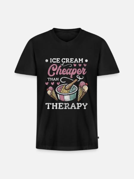 Cream Sweet - Men's Premium Organic T-shirt with V-neck - black