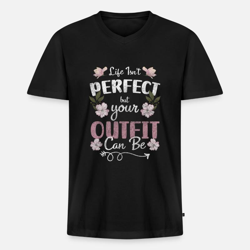 Mode Trendsetter Modell Modisch - Männer Premium Bio T-Shirt mit V-Ausschnitt - Schwarz