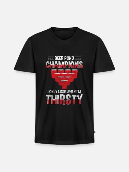 Beer Gewinner Teamsport - Männer Premium Bio T-Shirt mit V-Ausschnitt - Schwarz