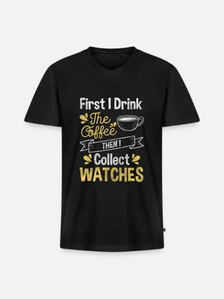 Watch Collectible Time Oldschool - Men's Premium Organic T-shirt with V-neck - black