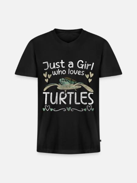 Turtle Nature Biodiversity - Men's Premium Organic T-shirt with V-neck - black