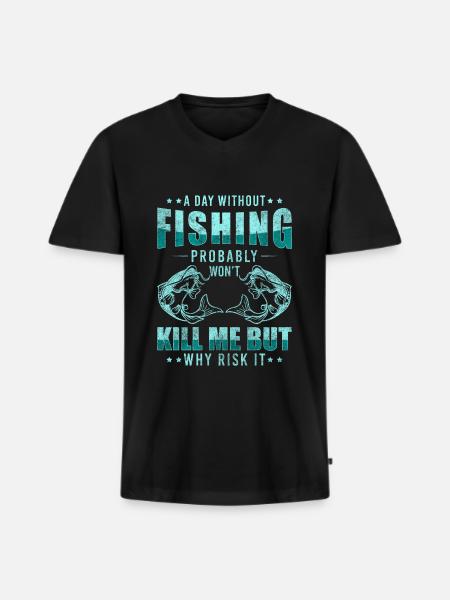 Fishing Carp Weekend Water - Men's Premium Organic T-shirt with V-neck - black