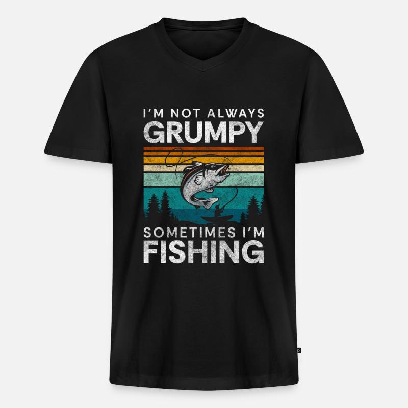 Angler Hobby Trip Köder - Männer Premium Bio T-Shirt mit V-Ausschnitt - Schwarz
