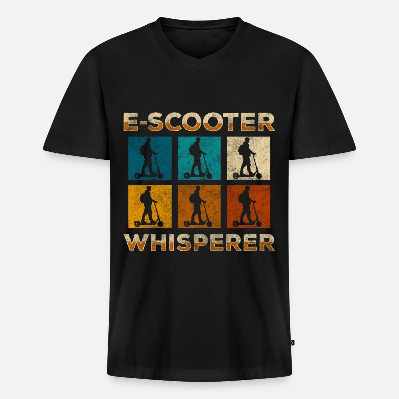 Rollerfahrer Zukunft Umwelt Speed - Männer Premium Bio T-Shirt mit V-Ausschnitt - Schwarz