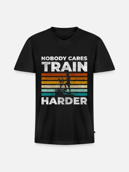 Training Endurance Strength Coach - Men's Premium Organic T-shirt with V-neck - black
