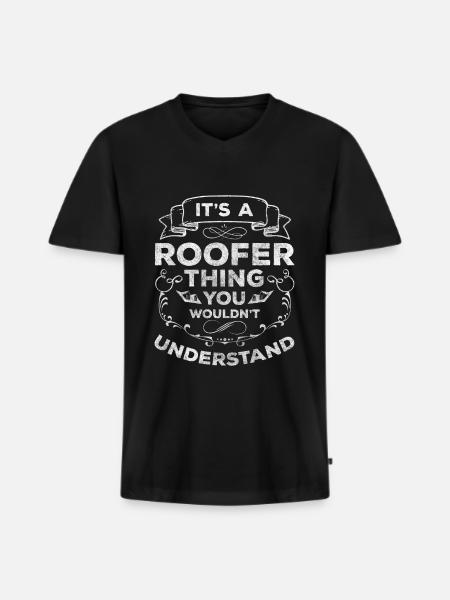Roofer Construction Site Manager Hammer - Men's Premium Organic T-shirt with V-neck - black