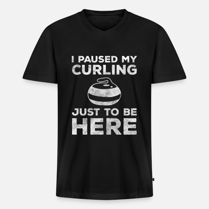 Curling Wischer - Männer Premium Bio T-Shirt mit V-Ausschnitt - Schwarz