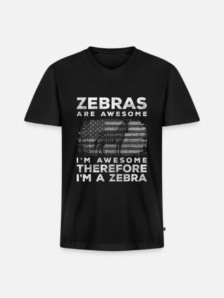 zebras animal steppe Kenya - Men's Premium Organic T-shirt with V-neck - black