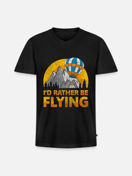 Balloon Exciting Hot - Men's Premium Organic T-shirt with V-neck - black