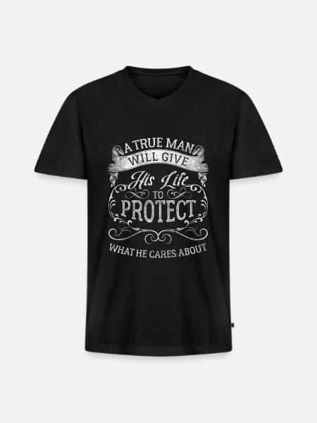 Man Masculinity November - Men's Premium Organic T-shirt with V-neck - black