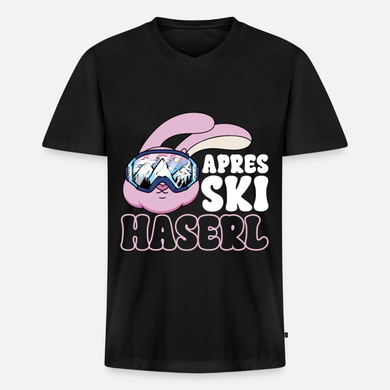 Après Ski Haserl - Männer Premium Bio T-Shirt mit V-Ausschnitt - Schwarz