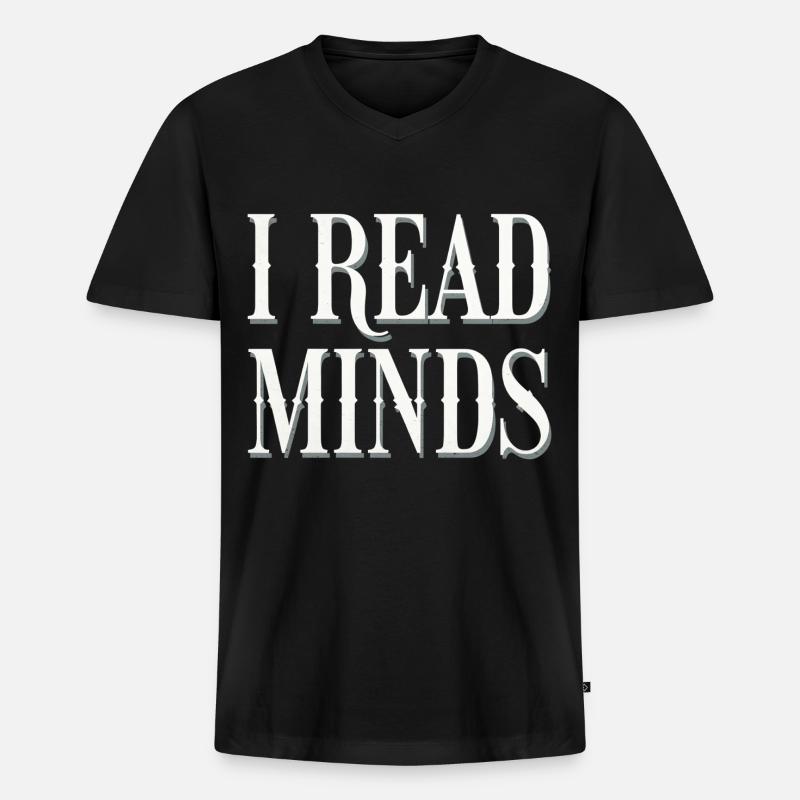 I Read Minds 13 - Männer Premium Bio T-Shirt mit V-Ausschnitt - Schwarz