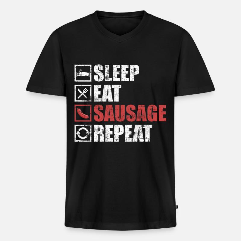 Wurst - Männer Premium Bio T-Shirt mit V-Ausschnitt - Schwarz