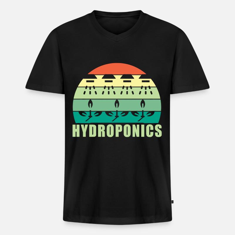 Hydroponik - Männer Premium Bio T-Shirt mit V-Ausschnitt - Schwarz