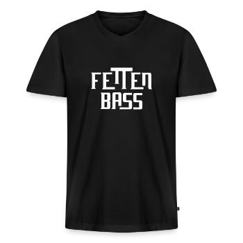 Fetten Bass,Techno Musik,DJ Party,Bassist Shirt - Männer Premium Bio T-Shirt mit V-Ausschnitt - Schwarz - Vorne - Nico (187cm)