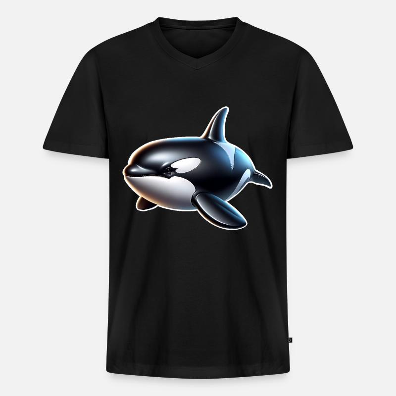 Orca Schwertwal - Männer Premium Bio T-Shirt mit V-Ausschnitt - Schwarz