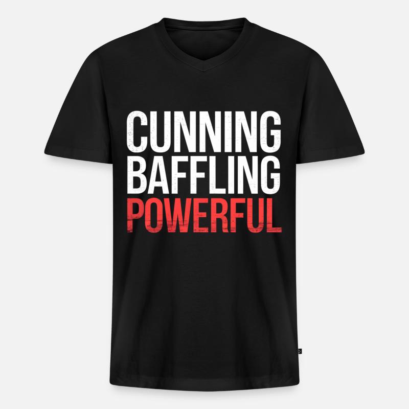 Cunning Baffling Powerful 6 - Männer Premium Bio T-Shirt mit V-Ausschnitt - Schwarz