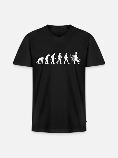 Schornsteinfeger Evolution Kaminfeger - Männer Premium Bio T-Shirt mit V-Ausschnitt - Schwarz