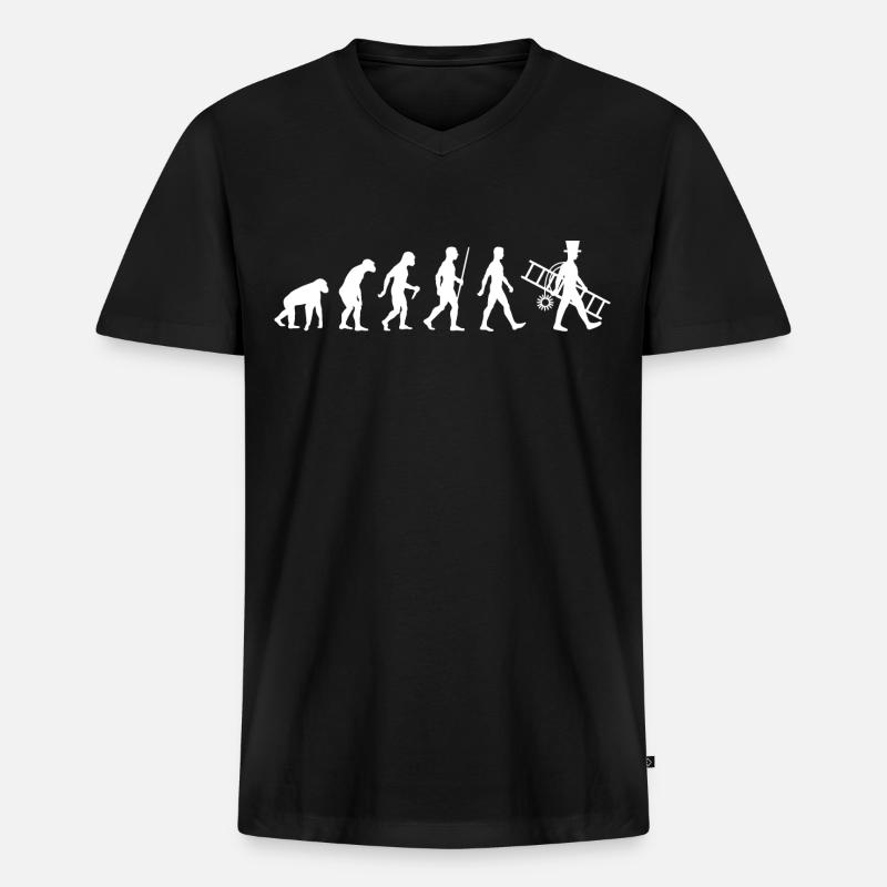 Evolution chimney sweep - Men's Premium Organic T-shirt with V-neck - black