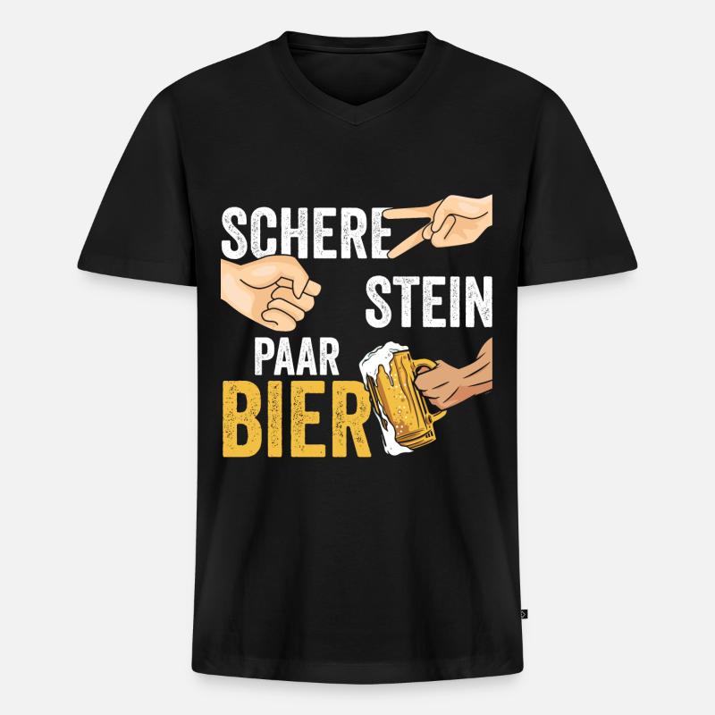 blockedName - Männer Premium Bio T-Shirt mit V-Ausschnitt - Schwarz
