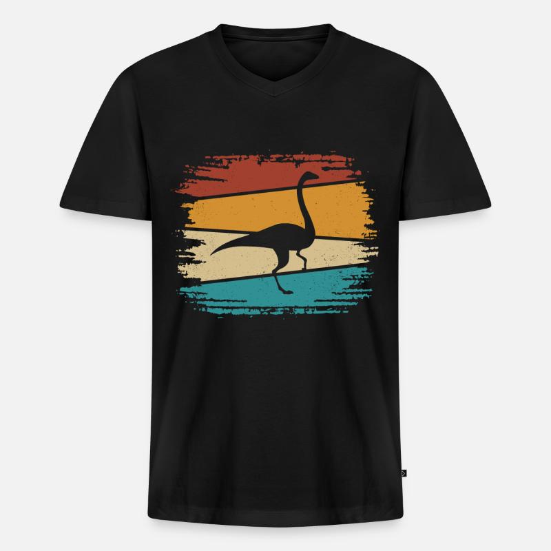 Dinosaurier - Männer Premium Bio T-Shirt mit V-Ausschnitt - Schwarz