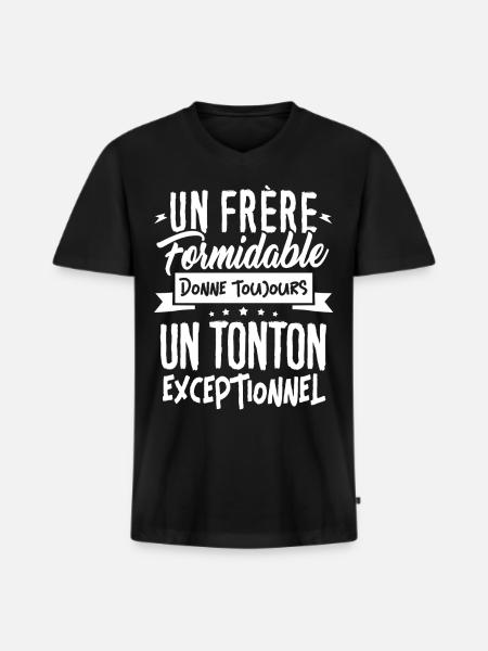 Tshirt per Brother / Uncle - Un eccezionale Tonton - Maglietta ecologica premium da uomo con scollo a V - nero